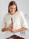 Buttoned wedding coat with 3/4 sleeves "Pamela"