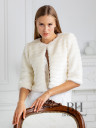 Buttoned wedding coat with 3/4 sleeves "Pamela"