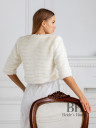 Buttoned wedding coat with 3/4 sleeves "Pamela"