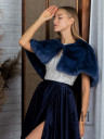 Blue fur cape "Sabina"