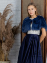 Blue fur cape "Sabina"