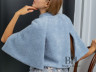 Angora wool bolero with slits "Victoria"