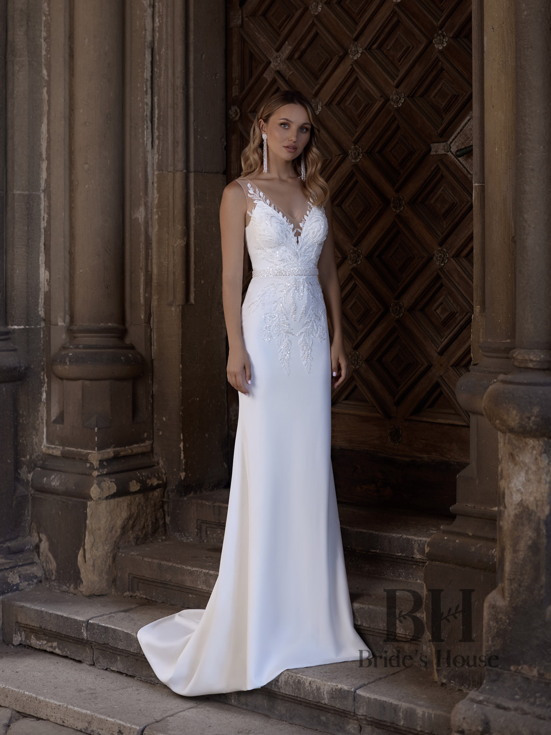 Wedding dress with transparent straps "Miriam"