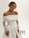 Wedding dress with lace sleeves and bolero "DHALIA"