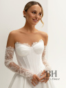 Wedding dress with lace sleeves and bolero "DHALIA"