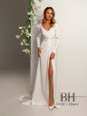 Satin wedding dress with sleeves "HARMONY"