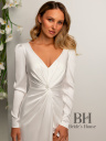 Satin wedding dress with sleeves "HARMONY"