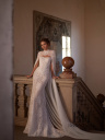 Lace wedding dress with a cape "Aura"