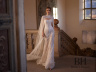 Lace wedding dress with a cape "Aura"