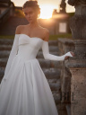 Laconic wedding dress with sleeves "Ivora"