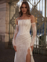 Lace wedding dress with a slit "Vesna"