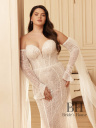Embroidered elegant wedding dress with train "Coco"