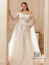 A-line wedding dress with open shoulders "Demi"