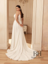 Lightweight chiffon dress with train and cape "Lito"