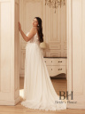 Lightweight chiffon dress with train and cape "Magnolia"
