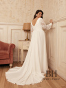 Chiffon wedding dress with lace sleeves "Olivia"
