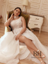 A-line wedding dress with floral appliqués "Peony"