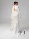 Long veil with shimmering edging in cappuccino color