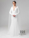 Veil "Cristal" with hand embroidery with beads