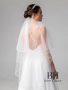 Veil of medium length with beaded embroidery