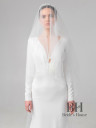 Long veil with hand embroidery