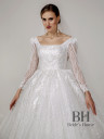 Buffy wedding dress with straight neckline "Angelina"