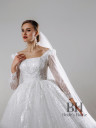 Buffy wedding dress with straight neckline "Angelina"