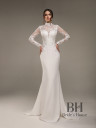 Mermaid wedding dress with a closed top "Diana"