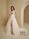 Wedding dress with corset and slit "Pamela"