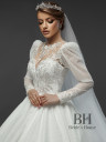 Wedding dress with a closed top "Freya"