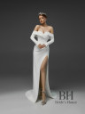 Minimalist dress with detachable sleeves "Tiffani"