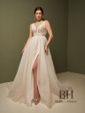 A-line dress with slit on skirt "Marisel"