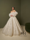 Lush wedding dress with open top "Monako"