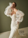 Mermaid cut wedding dress with long train "Reya"