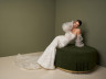 Mermaid cut wedding dress with long train "Reya"
