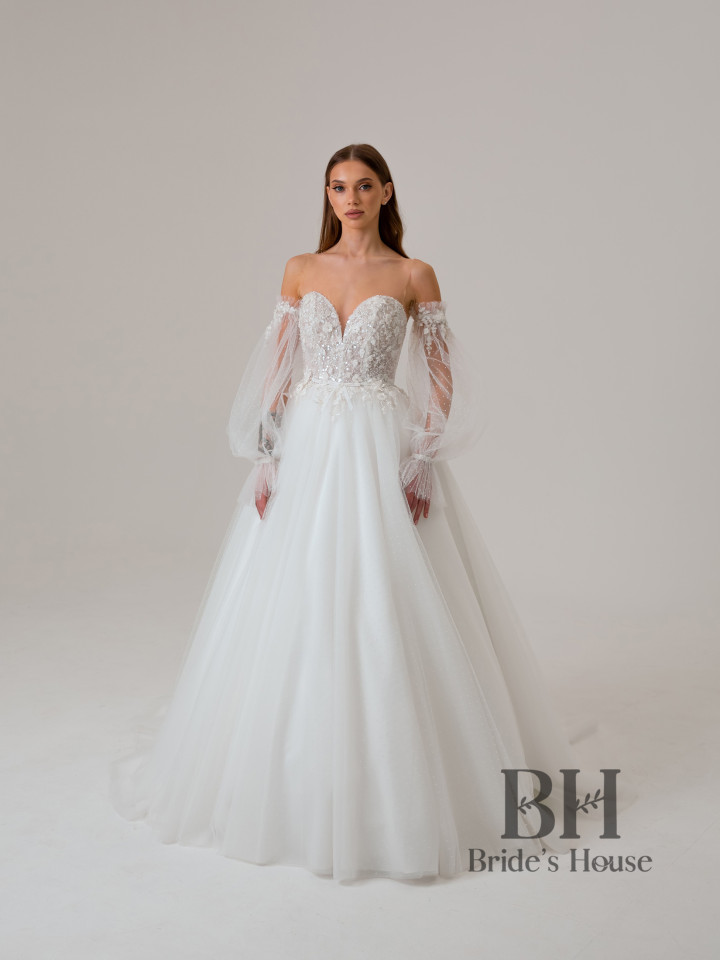 Dress with detachable sleeves "Fiona"