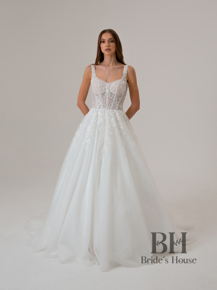 Dress with embroidered corset "Leona" 