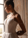 Mikado wedding dress with train “Cameron”