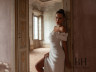 Chiffon wedding dress with train “Irys”