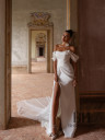 Chiffon wedding dress with train “Irys”