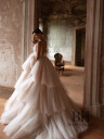 Wedding dress with 3D flowers and feathers “Maya”
