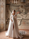 A-line wedding dress of mikado with train “Opera”
