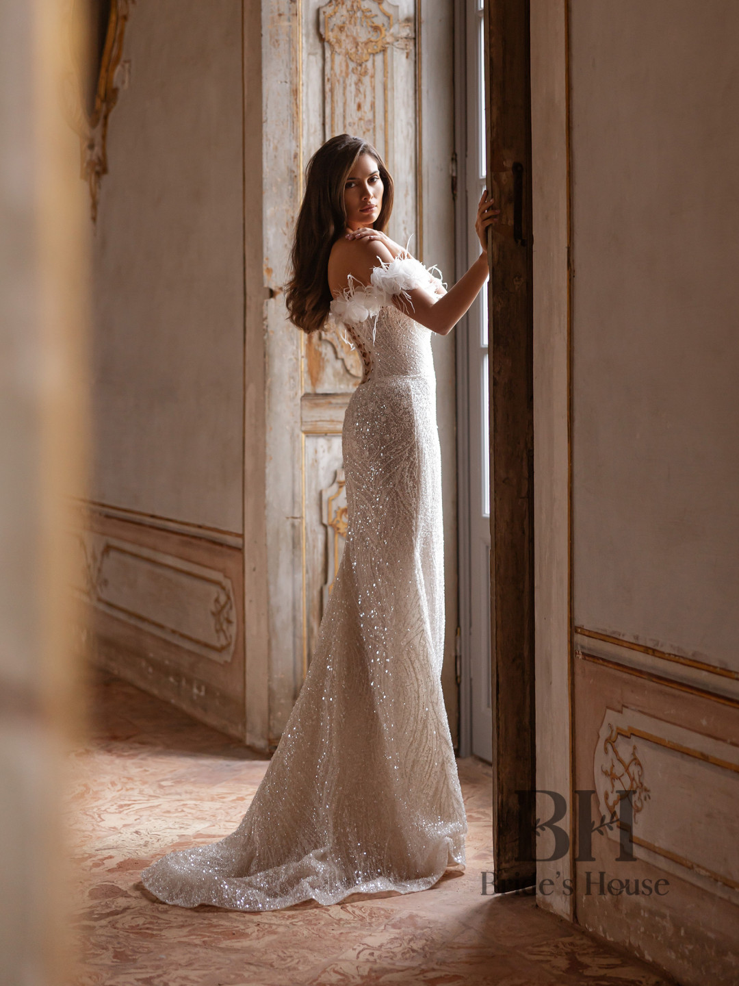 Wedding dress with a translucent skirt “Raquel”