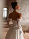 Wedding dress with train and detachable sleeves “Verona”